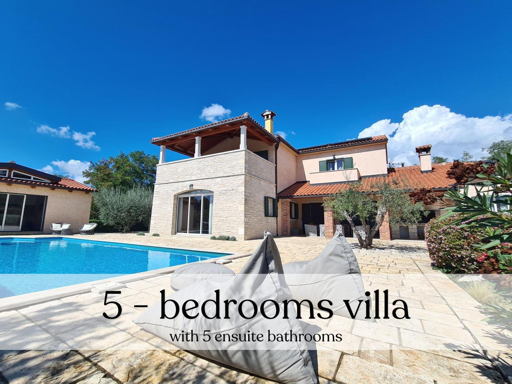 Spacious Villa With Pool, Indoor Jacuzzi And Sauna Near Porec Višnjan Exterior foto